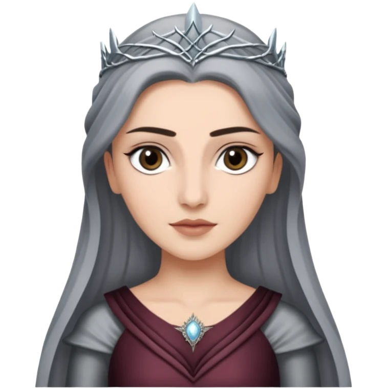 Hande Erçel as a lady from game of thrones from Starfall. Her eyes are gray. emoji