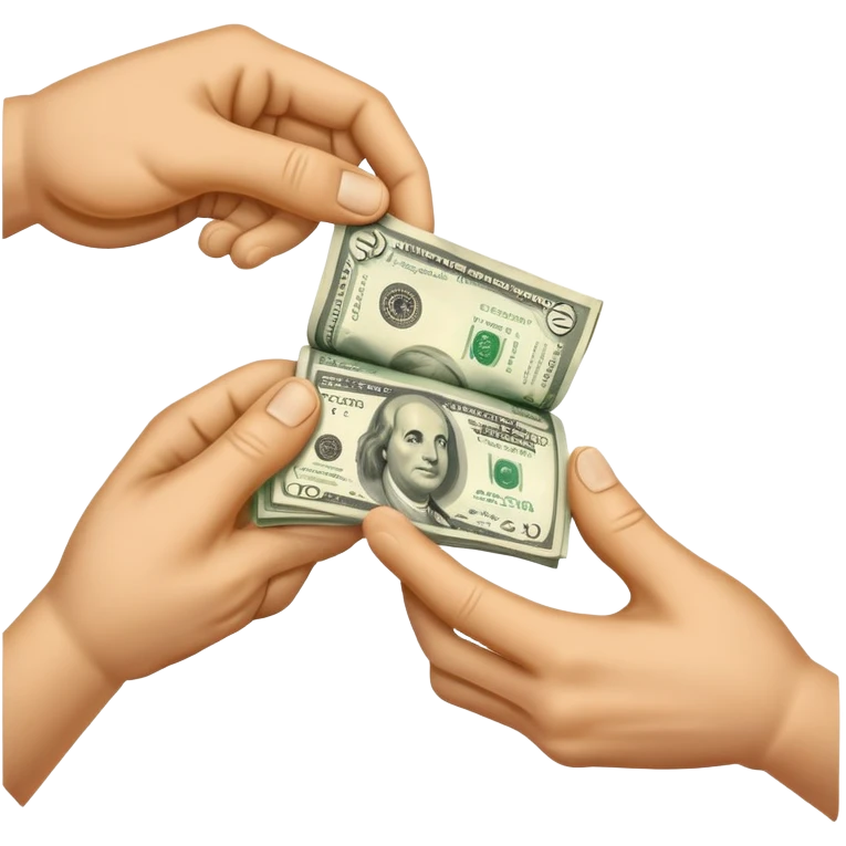 money being passed from one hand to another hand emoji