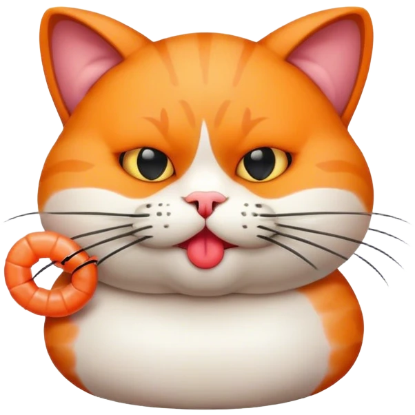 fat cat rapper with a shrimp microphone emoji