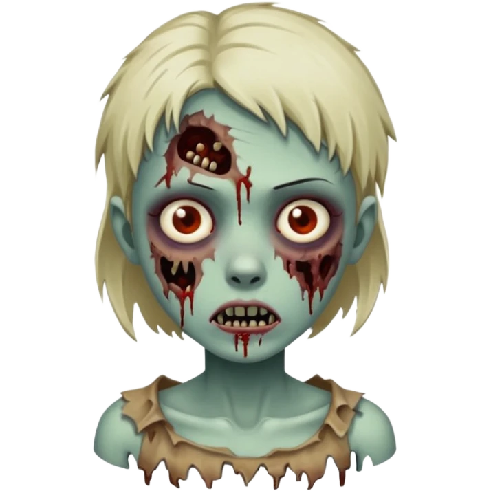 Short wolf cut zombie girl emoji