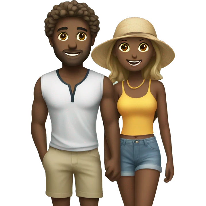 couple on a beach emoji