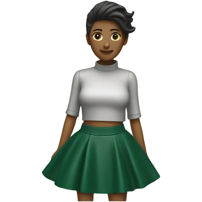 Dark Green leather mini skirt isolated emoji