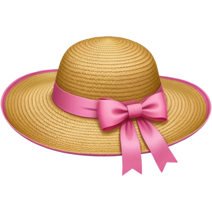 sun hat with a pink bow emoji