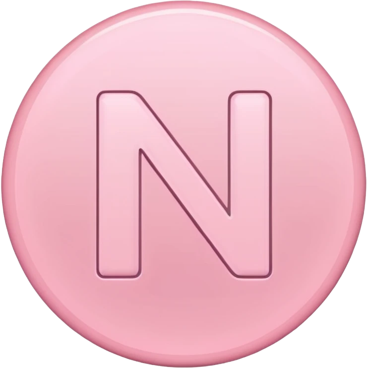 Netflix accurate aesthetic "N" logo in pastel pink emoji