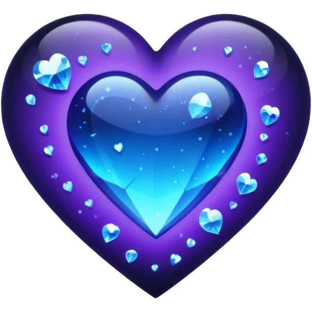 emo heart with night sky and falling crystals emoji
