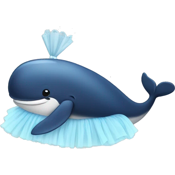Whale wearing a tutu emoji