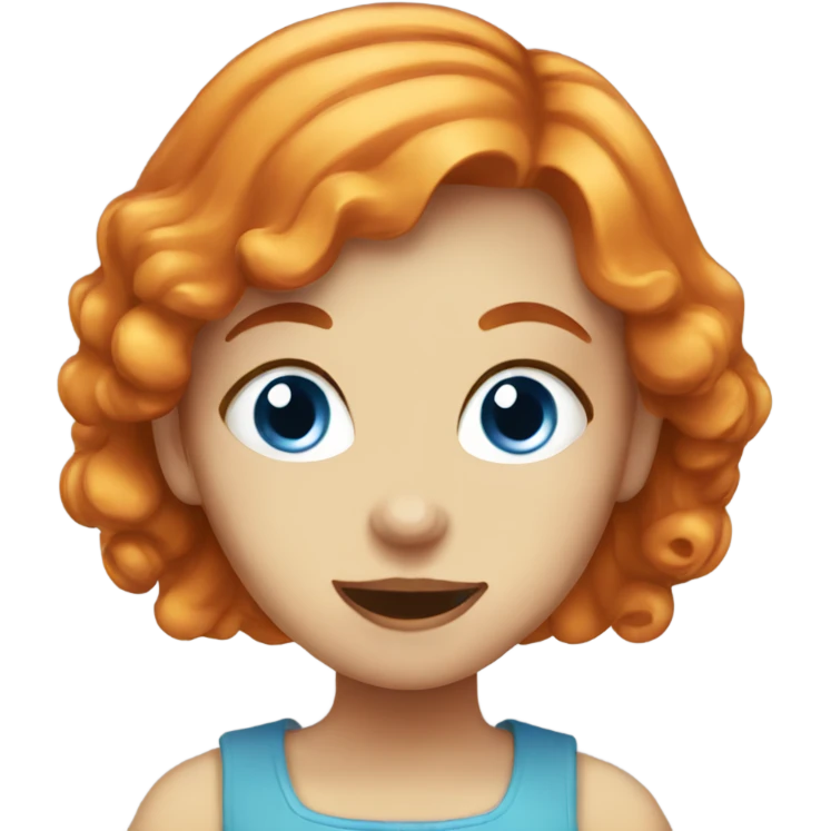 Orange hair blue eyed girl eating chocolate  emoji