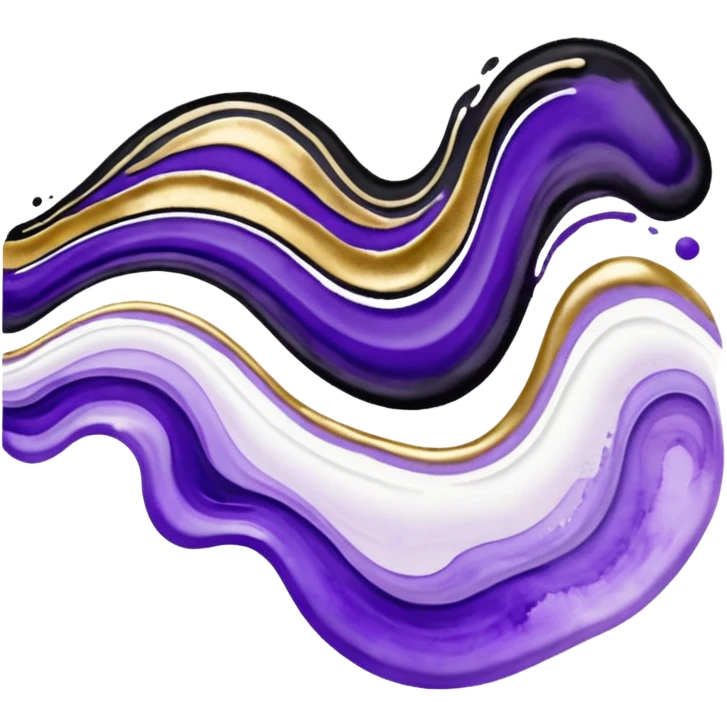 Black, white, gold, purple, abstract Watercolor paintings emoji