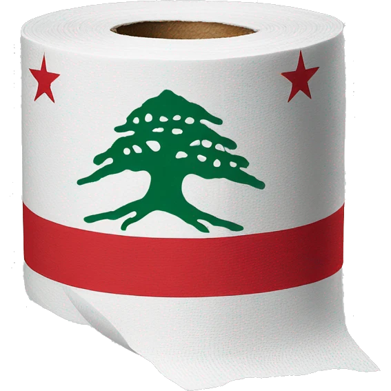 Lebanon flag on toilet paper emoji