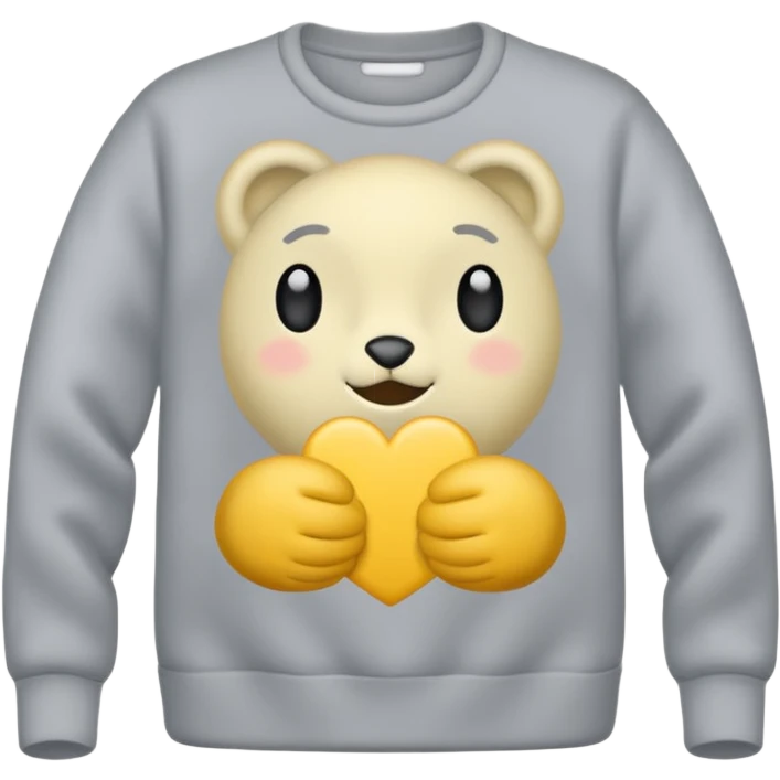 blank grey pullover on white background emoji
