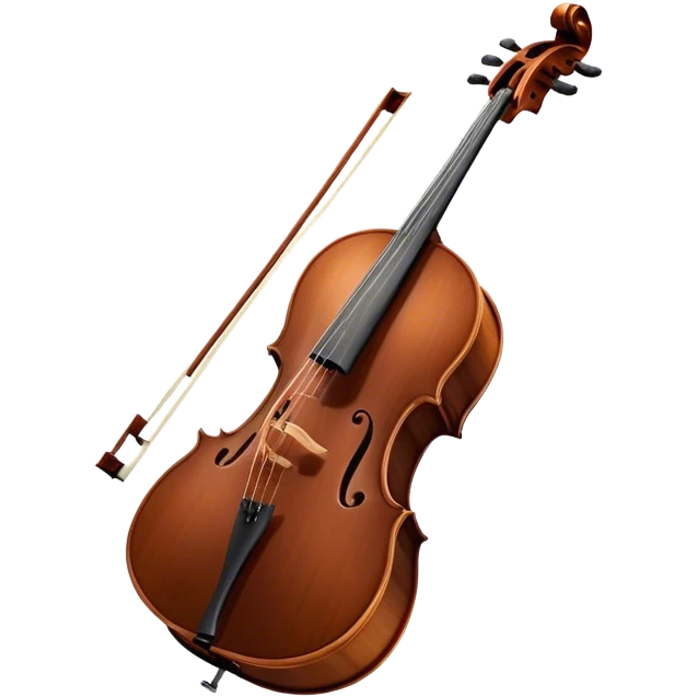 Cinematic Realistic Cello, deep brown polished wood, elegant f-holes creating contrast, warm golden light reflecting off its curves, glowing with depth and a rich musical resonance. emoji