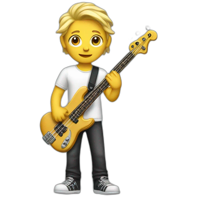 Blond bass player emoji