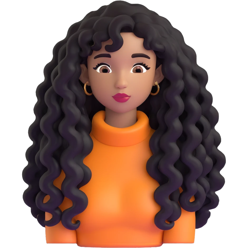 SZA with iconic black curly hair emoji