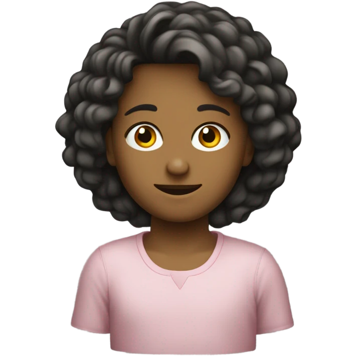 Haz un emoji de dos primas una mayor con pelo oscuro y rizado y la otra pequeña con el pelo más claro y liso emoji