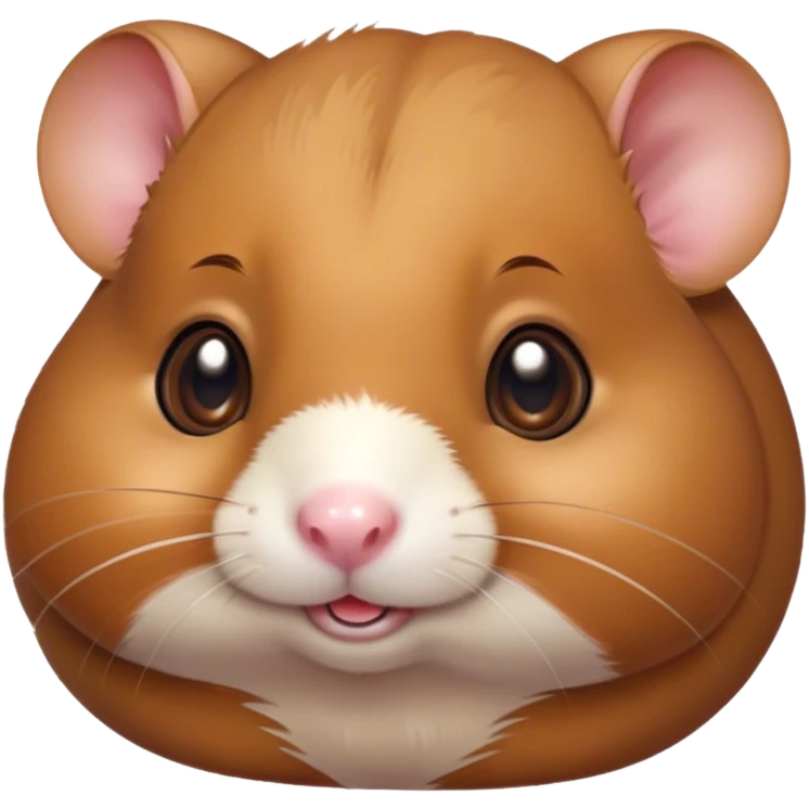 Cinematic Cute Brown Hamster Portrait Emoji, Head tilted playfully and inquisitively, featuring a glossy, rich brown coat with a delicate sheen, round, sparkling dark eyes filled with curiosity, Simplified yet irresistibly adorable features, highly detailed, glowing with a warm, friendly glow, high shine, affectionate and lively, stylized with a touch of whimsy, bright and endearing, soft glowing outline, capturing the essence of a mischievous yet loving hamster, so playful it feels like it could dash out of the screen and into your arms! emoji