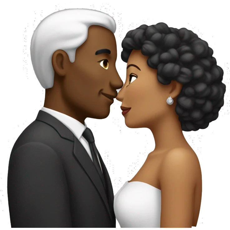 beso pareja mujer negra y hombre blanco emoji