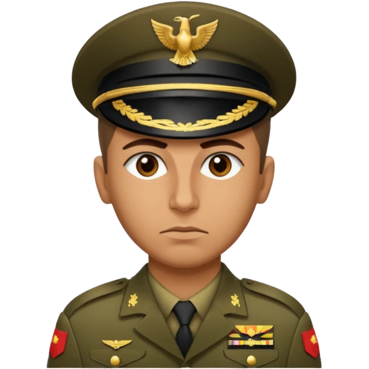 A portrait of an Iraqi soldier, shown from head to chest emoji