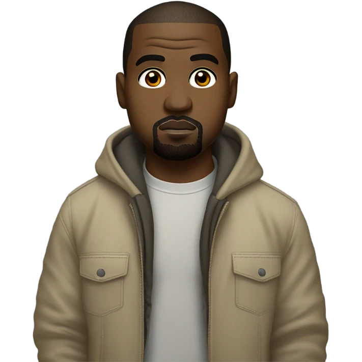 Famous rapper Kanye west at famous store also emoji