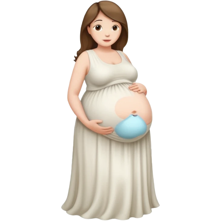 heavily pregnant woman with extremely huge overdue belly emoji