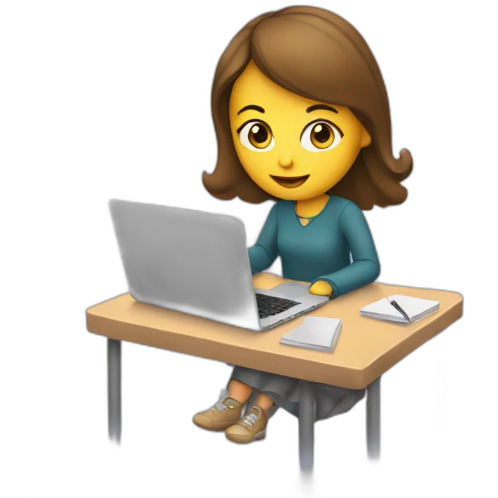 a girl-writing-with-macbook emoji