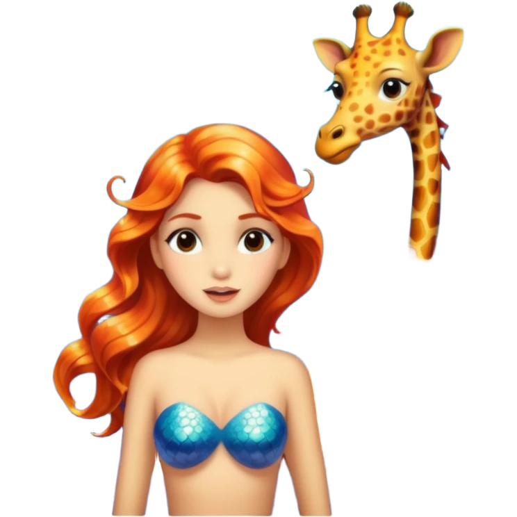 a mermaid with the face of girraf emoji