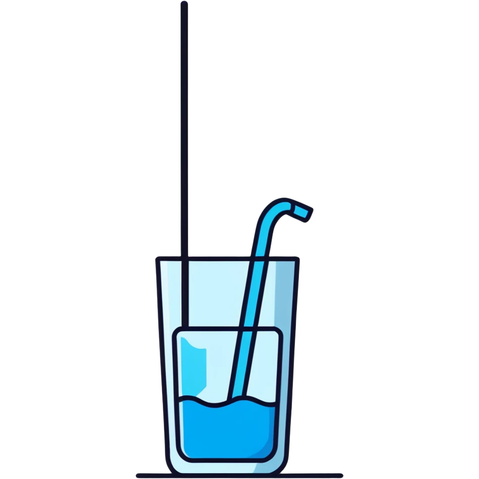 drinking water from glass with straw emoji