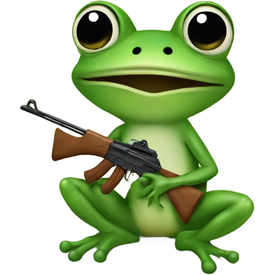 Frog with ak  emoji