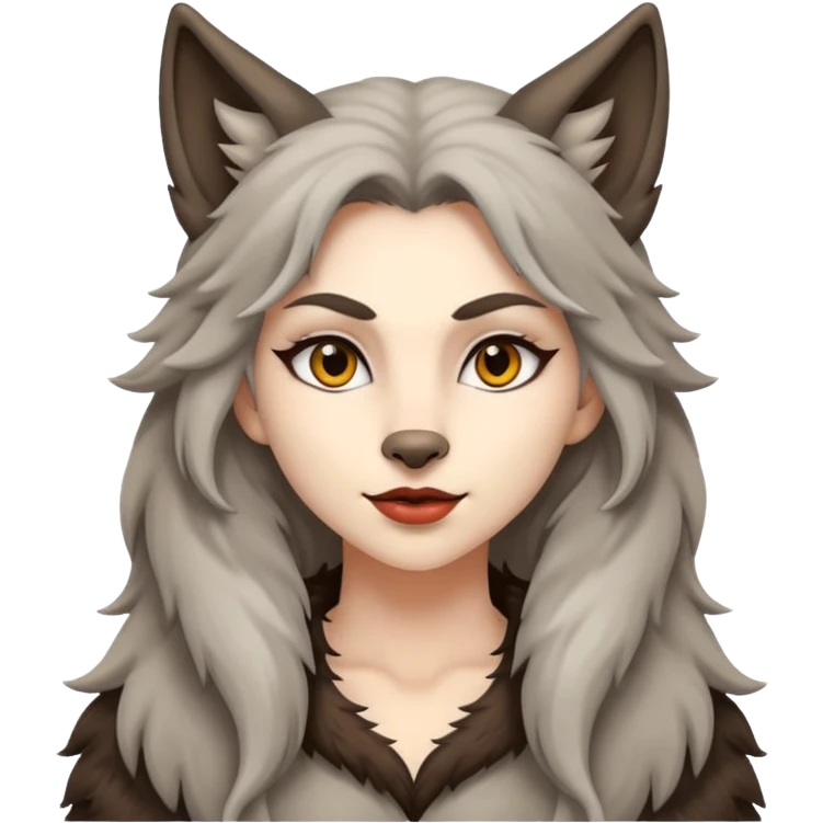 Wolf but the half women emoji