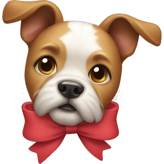 Dog with  bow emoji