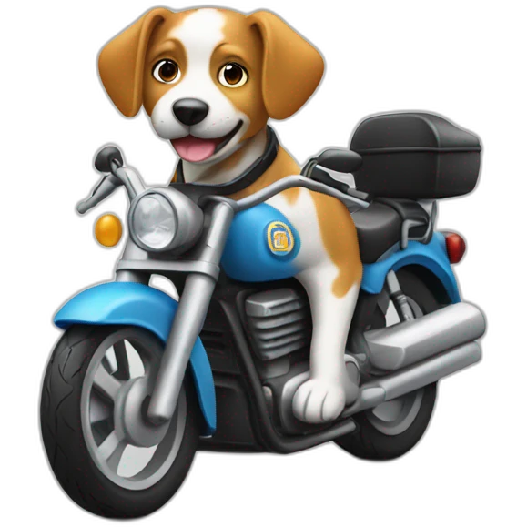 Un chien sur une moto emoji