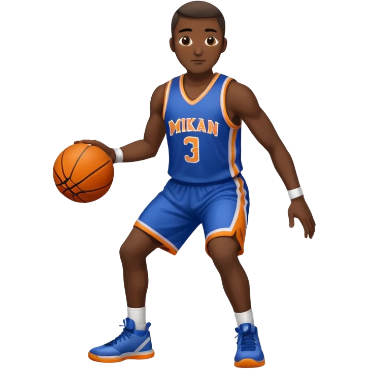 A basketball player doing a "mikan drill" emoji