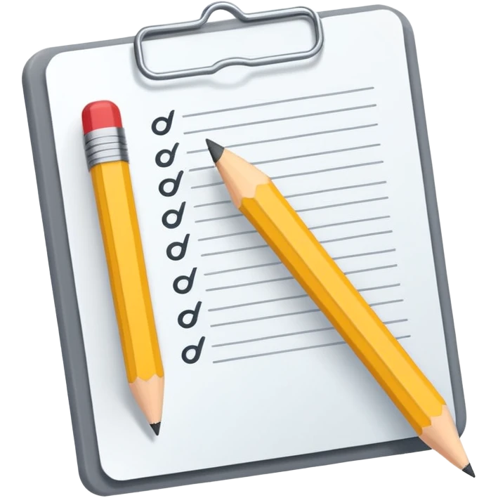 multiple choice test paper with a pencil emoji