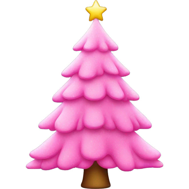 Pink Christmas tree emoji