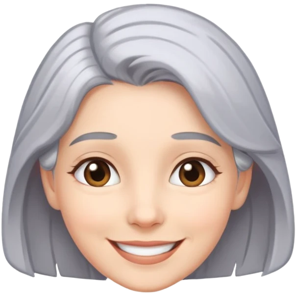 smiling girl with grey hair emoji