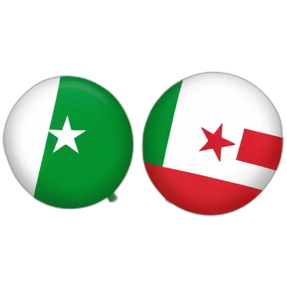 Algeria flag friends with Tunisia flag emoji