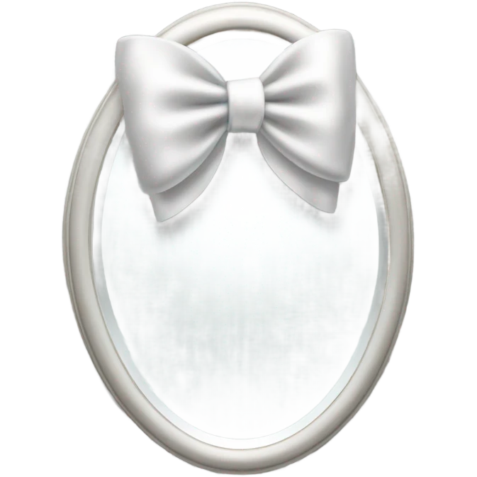 white mirror with bow  emoji
