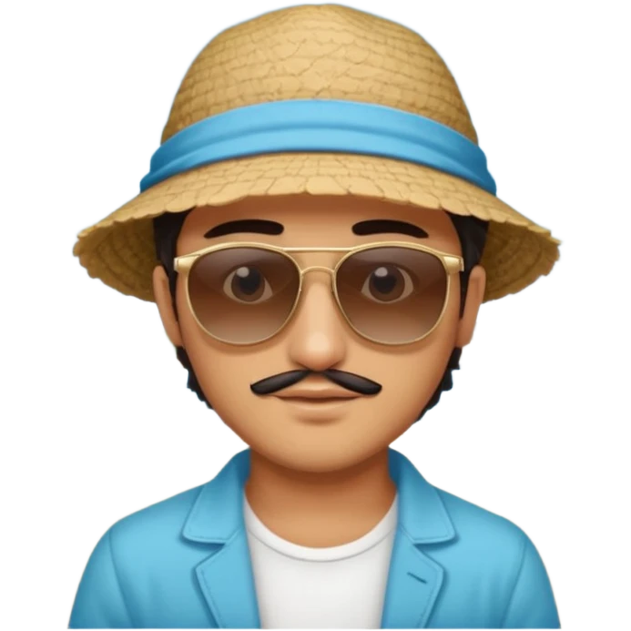 A young cuts Turkish man at the beach emoji
