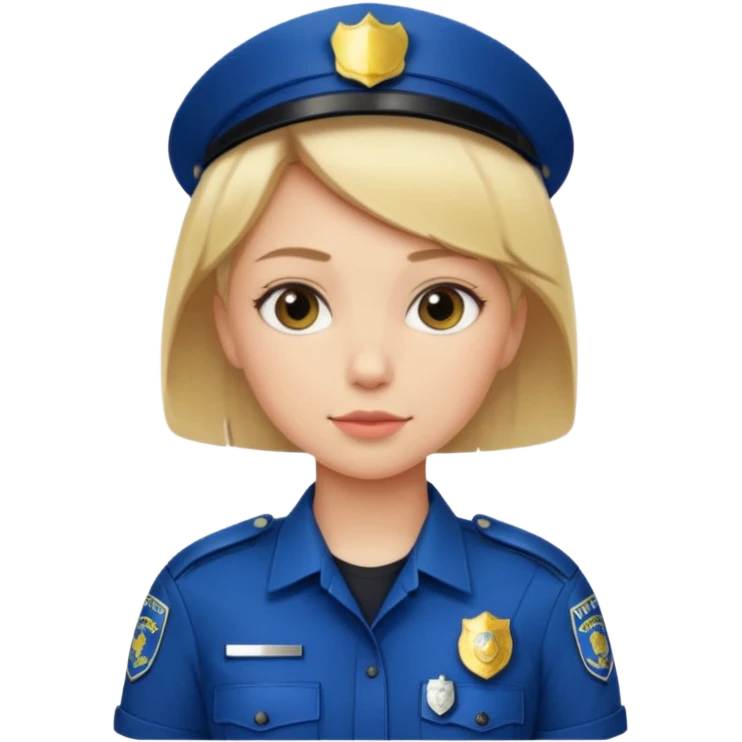 Young woman with short blonde hair, wearing police uniform emoji