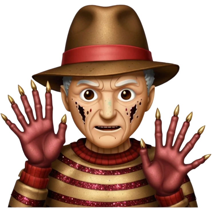 glitter freddy krueger emoji