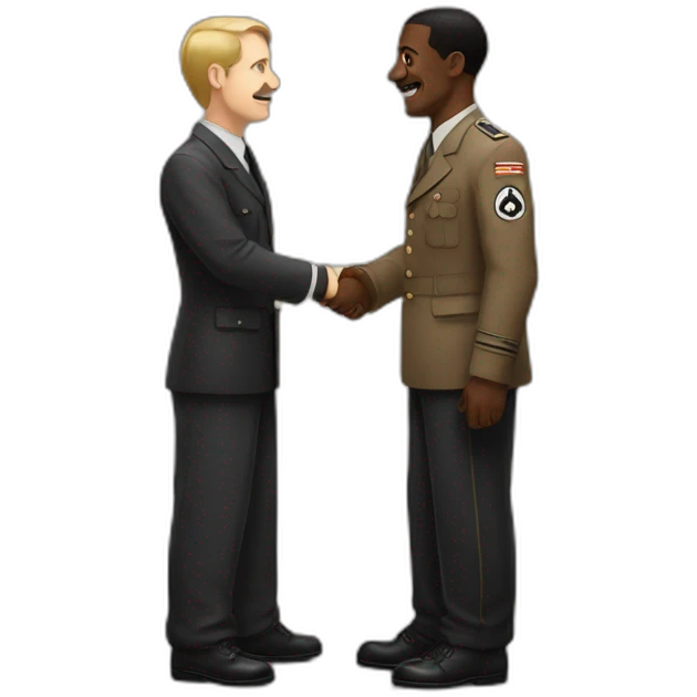 hitler shaking hands with a black man emoji