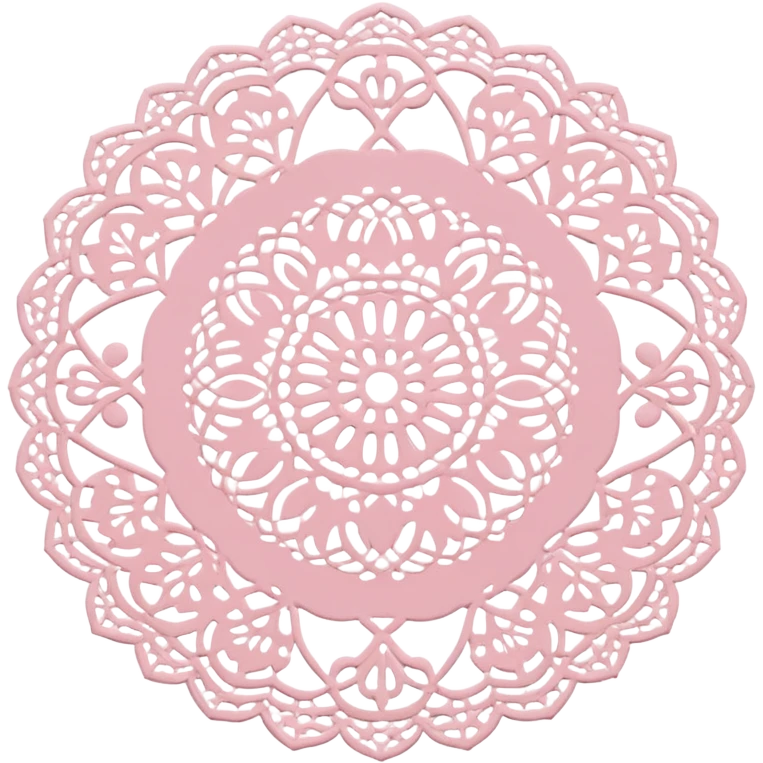 Romantic pastel pink lace doily emoji