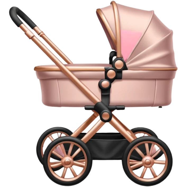Satin Rosegold baby stroller emoji