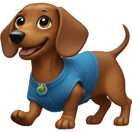Dancing dachshund emoji