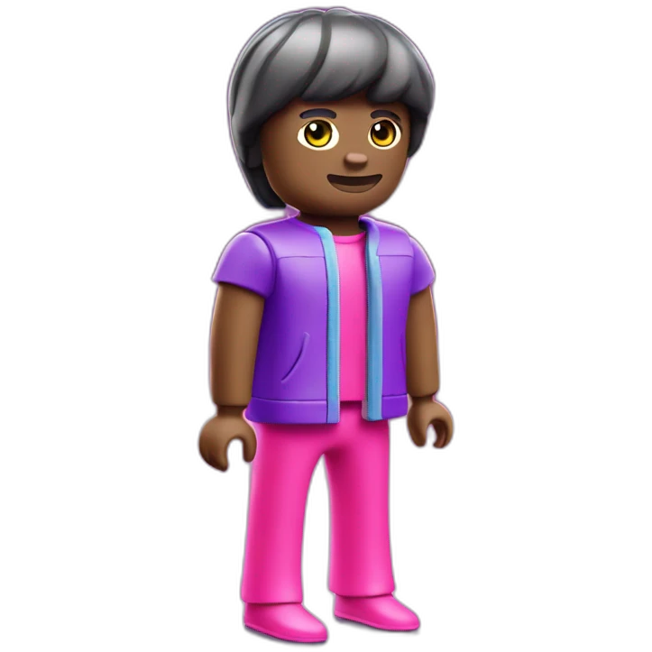playmobil wearing purple NEON LIGHT CLOTHES emoji