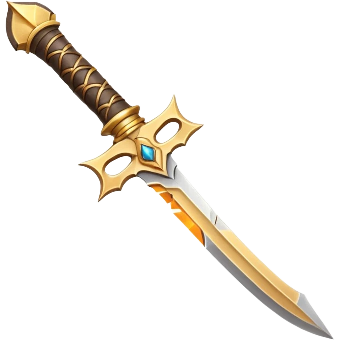desert dagger object icon, curved blade, sandy steel texture, leather wrapped handle, subtle gold accents, fantasy desert weapon, 3D cartoon, mobile game icon style, centered, clean background, soft shadow, no text, no watermark
 emoji