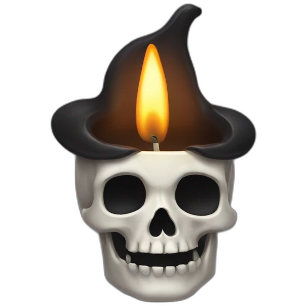spooky candle on a skull emoji