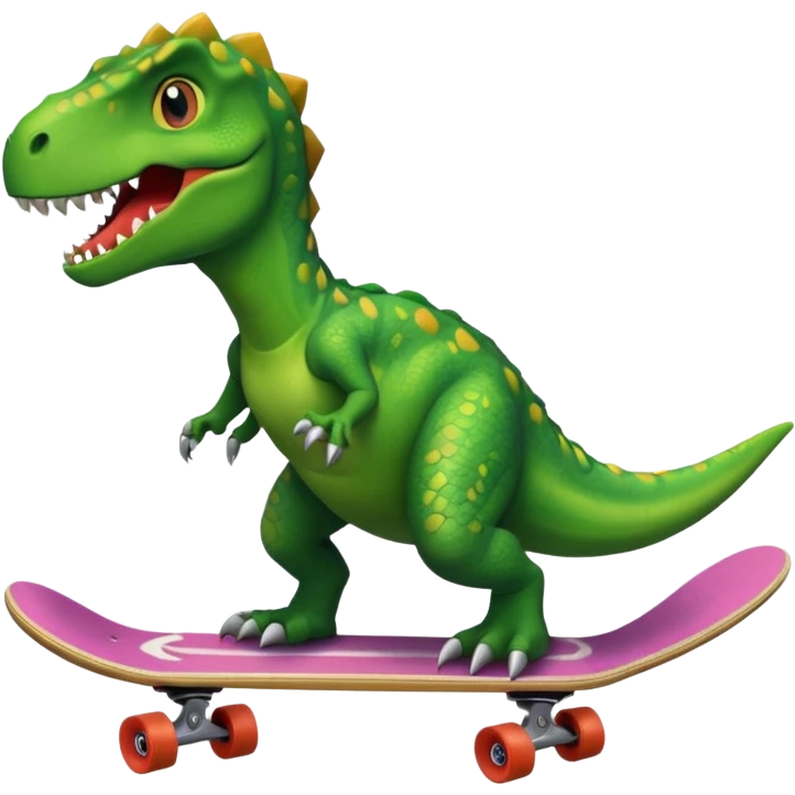 Dinosaur on a skateboard emoji
