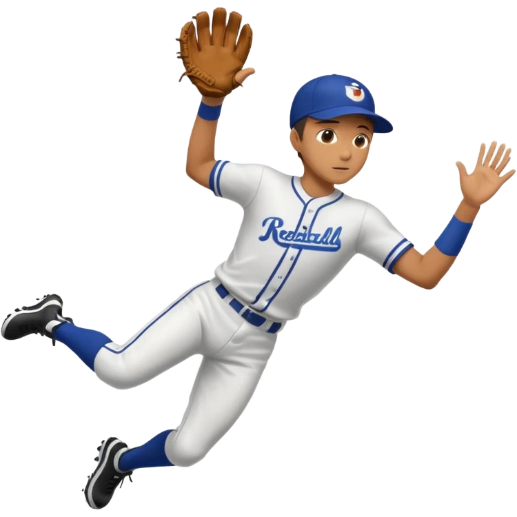 baseball player diving to catch the ball emoji