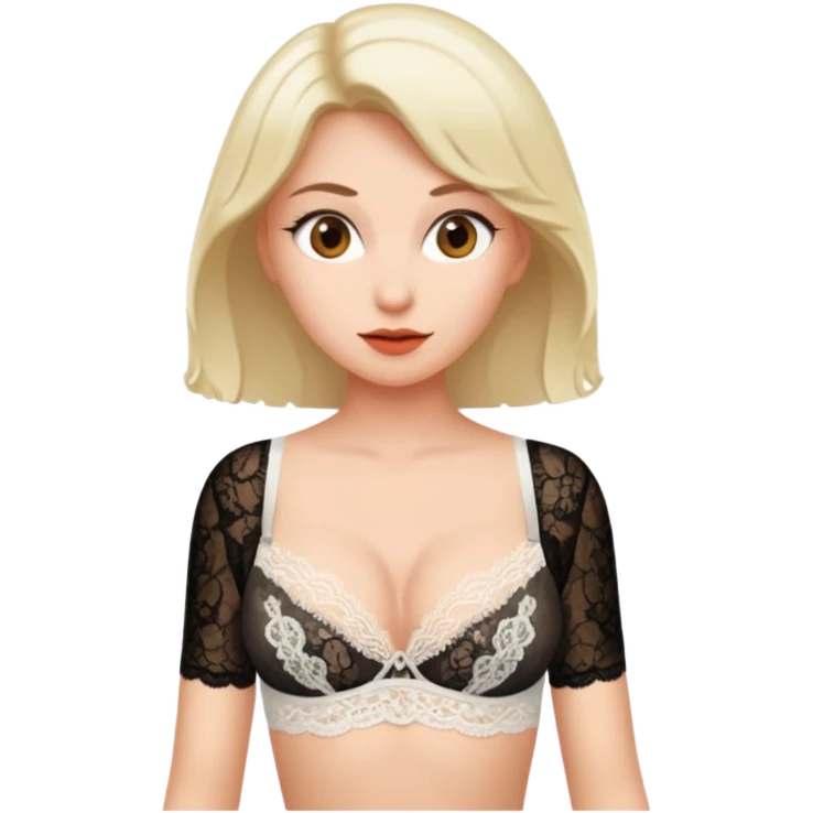women in a bra with no panties on showing her pussy emoji