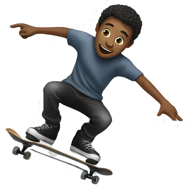 skater doing a kickflip emoji